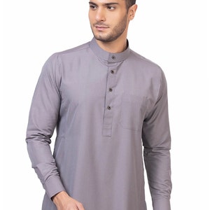 Men's Unicus Grey Arabic Traditional Emirati-style thobe image 5