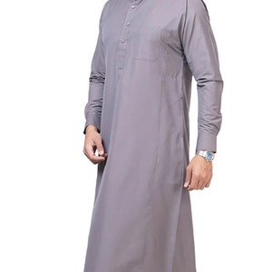 Men's Unicus Grey Arabic Traditional Emirati-style thobe image 3