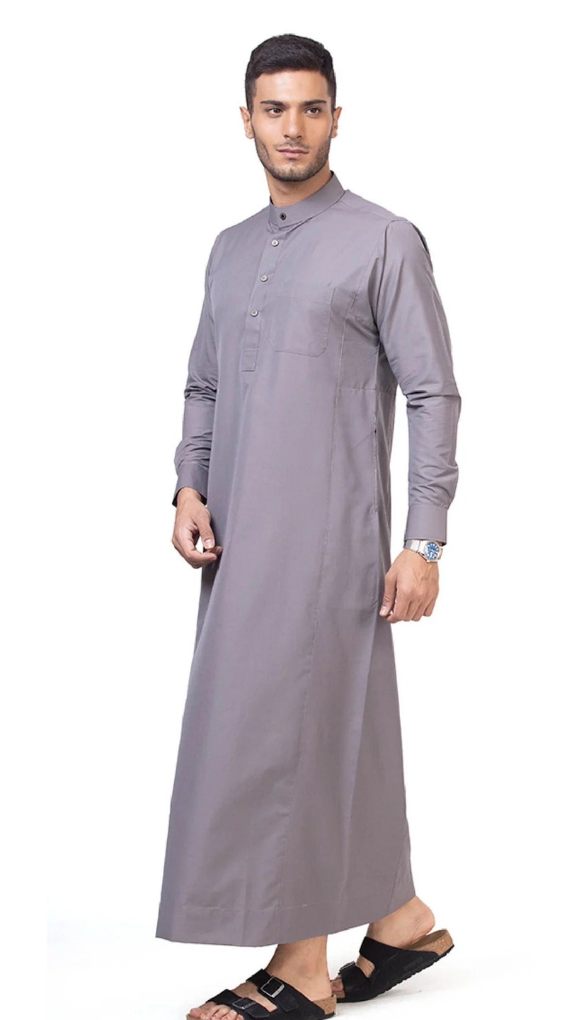 Men's Unicus Grey Arabic Traditional Emirati-style thobe image 3