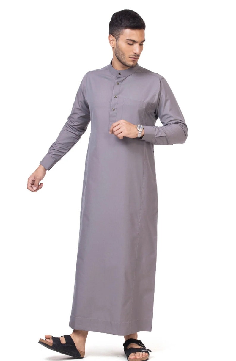 Men's Unicus Grey Arabic Traditional Emirati-style thobe image 8