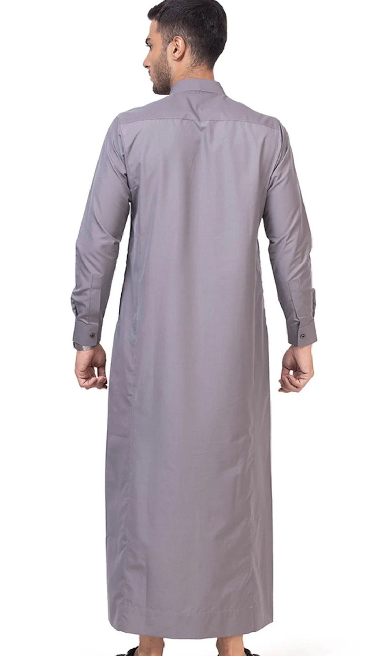 Men's Unicus Grey Arabic Traditional Emirati-style thobe image 7