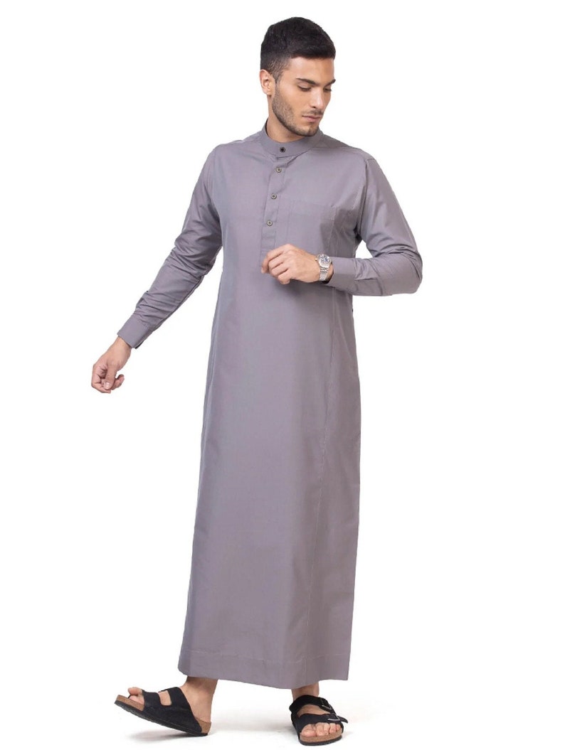 Men's Unicus Grey Arabic Traditional Emirati-style thobe image 1