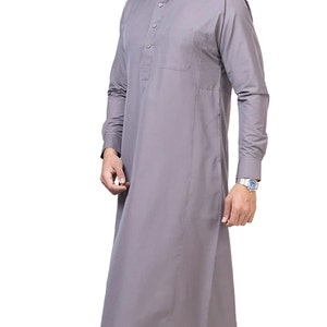 Men's Unicus Grey Arabic Traditional Emirati-style thobe image 6