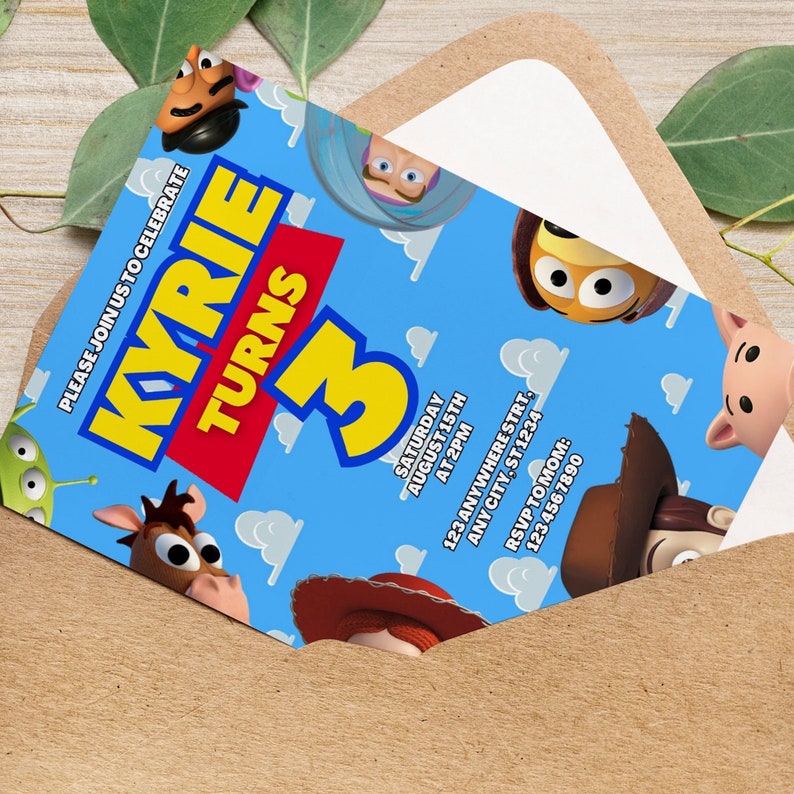 Toy Story Digital Invitation, Toy Story Birthday Party, Kids Digital invitation, Kids Birthday Party, Instant Download, Canva, Toy Story 4 image 2