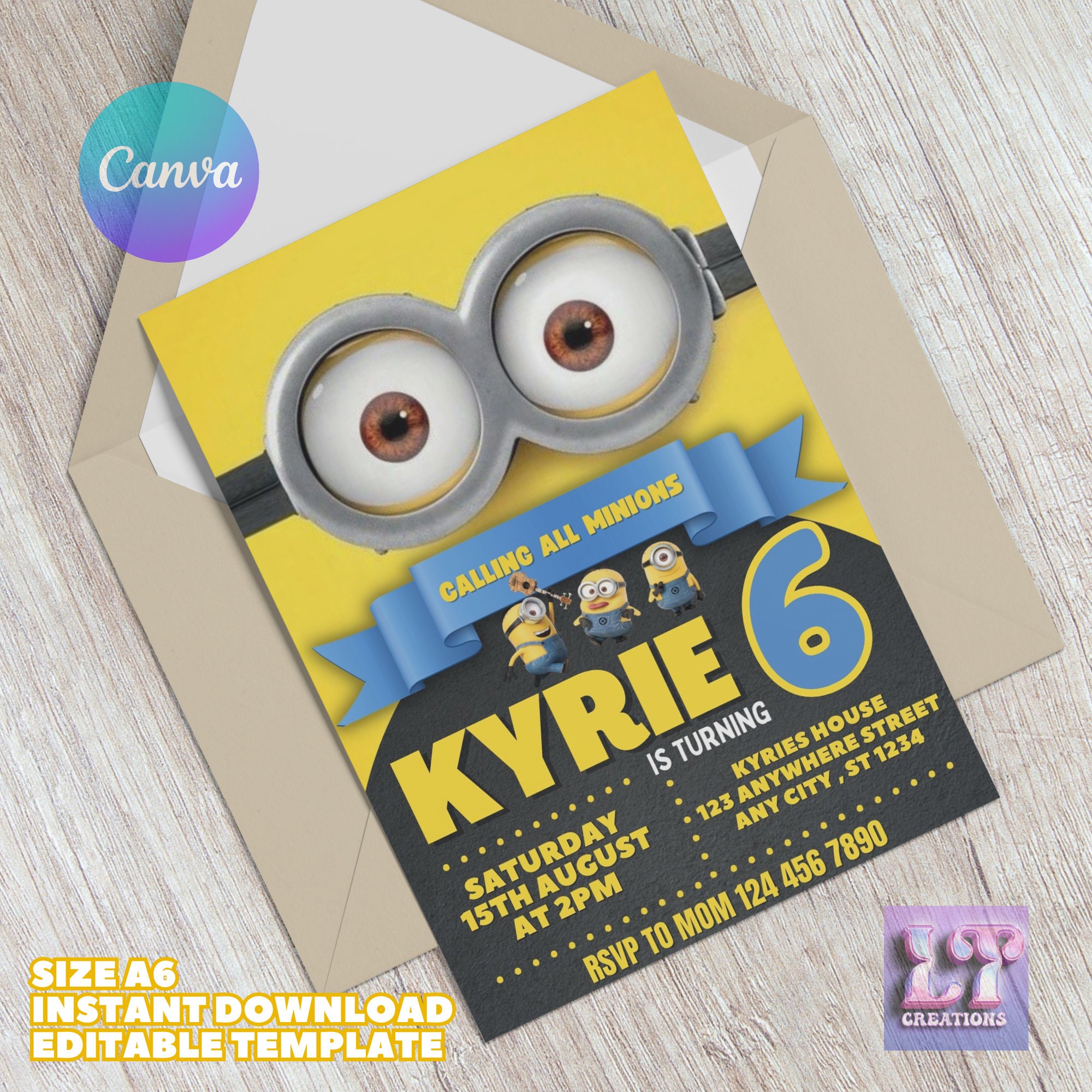 Minion Birthday Card Template
