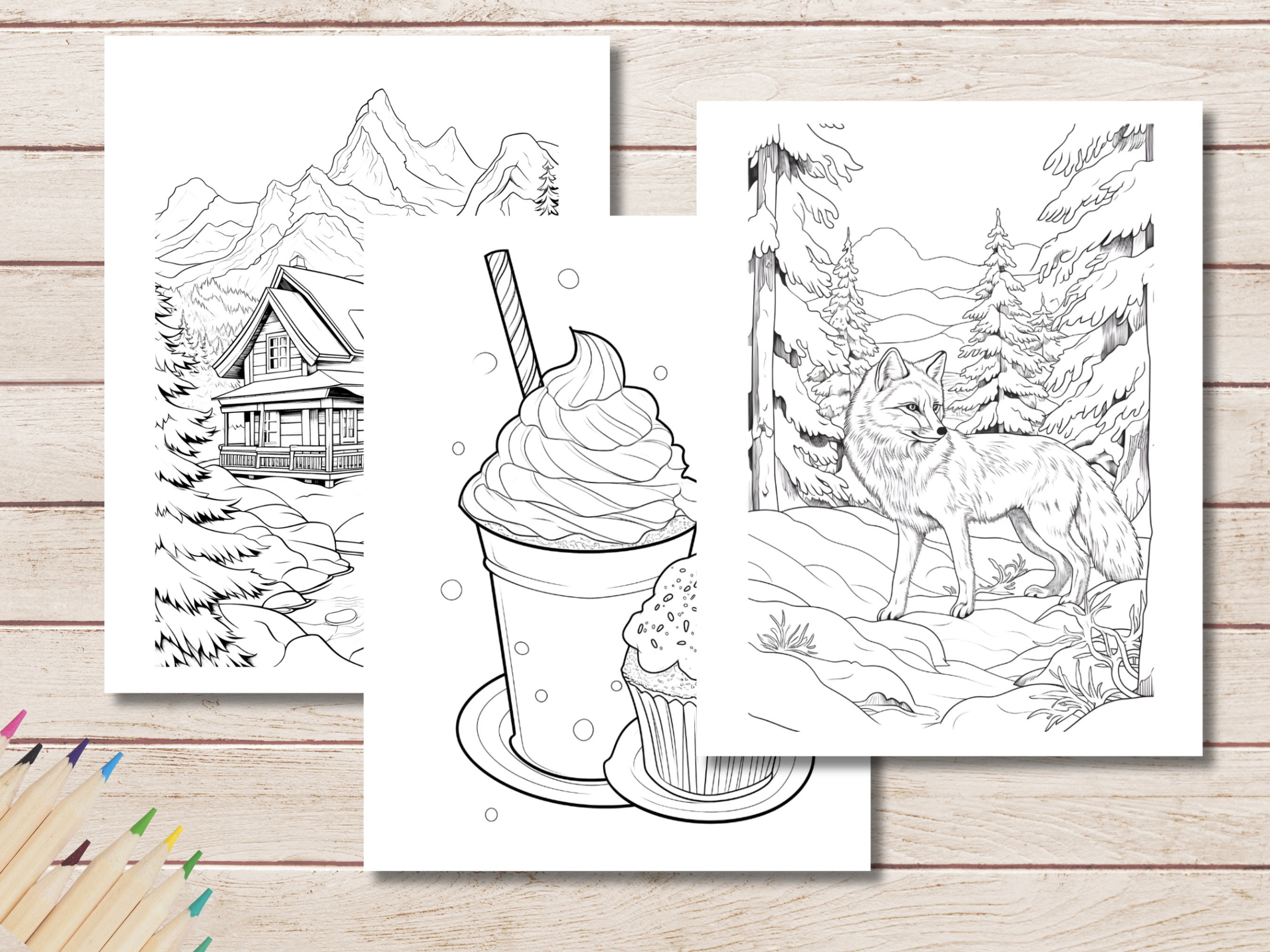 40 Cozy Winter Coloring Pages Winter Coloring Book for - Etsy