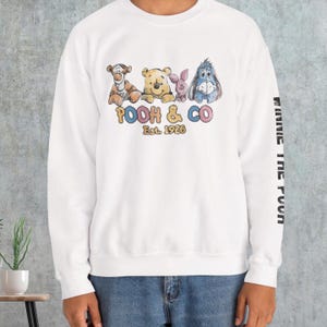 Sudadera de cuello redondo acogedora de Pooh y compañía: perfecta para los amantes de Disney, ropa informal, un bonito regalo para cualquier ocasión, sudadera unisex, elegante para otoño.