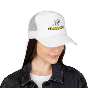 Haftowana czapka z pianki Snoopy Trucker, czapka w stylu vintage, zabawny letni dodatek, prezent dla miłośników psów, imprezy plenerowe