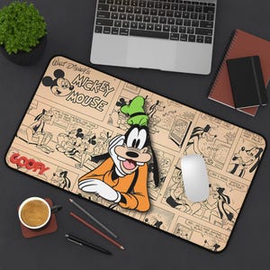 Tapete de escritorio Disney con Goofy, accesorio de escritorio de dibujos animados, decoración para el hogar y la oficina, regalo para fanáticos de Disney, equipo de juegos, estación de trabajo