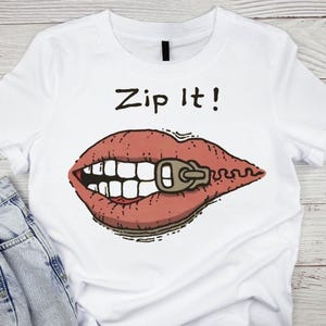 Zip It Lips PNG: Funny Sarcastic Mouth Clipart (Digital Download
