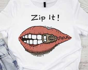 Zip It Lips Zipper Mouth PNG – Funny Digital Download, Sarcastic Sublimation Art, Cartoon Mouth Clipart, Quiet Quote Design