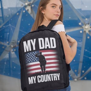 SVG de "Mi papá, mi país": archivo de corte patriótico para el Día del Padre para Cricut y Silhouette: diseño de bandera de papá militar para camisetas, tazas y carteles