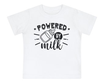 Adorable 'Powered by Milk' Baby T-Shirt - Cute & Comical Infant Tee