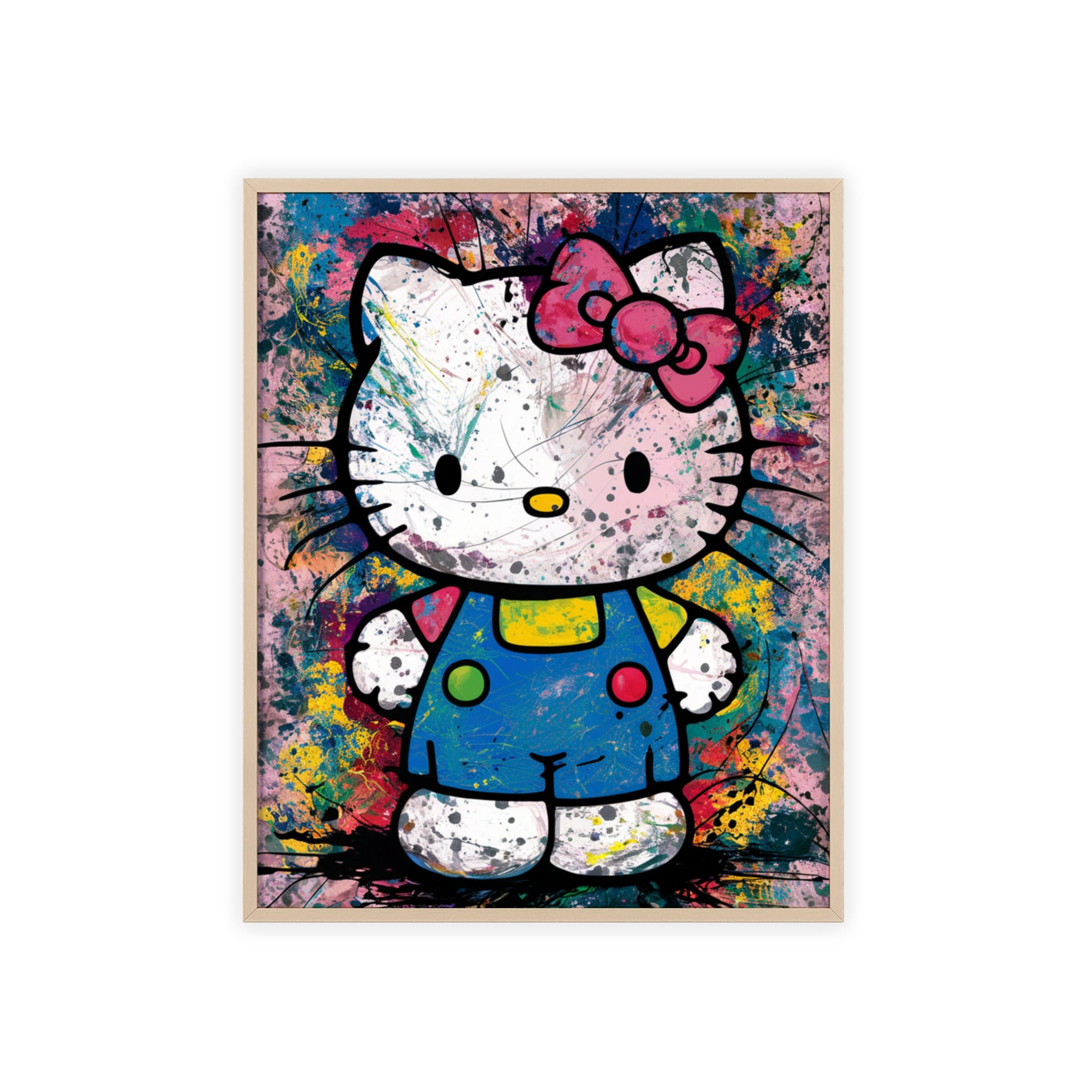 Hello Kitty Abstract Art Print Colorful Splatter Paint Hello Kitty ...