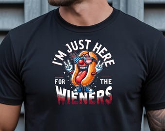 Funny Hot Dog BBQ Shirt, Patriotic Wiener Lover Tee