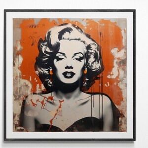 Marilyn Monroe Pop Art Print, Fashion Print Logo Instant Download,  Wall Art, Printable, Fashion Print, canvas