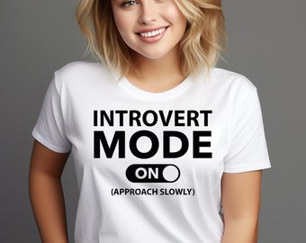 Introvert Mode On Printable Art: Minimalist Black & White Quote (Digital Download)