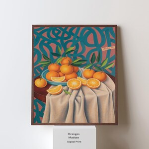 Matisse Style Orange Still Life Print: Modern Kitchen Wall Art (Digital Download A2 Size)