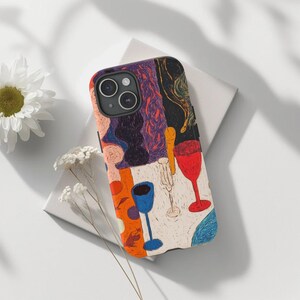 Phone Case, Colorful Abstract Art Tough Case for iPhone & Samsung, Modern Artistic Design, Vibrant Contemporary Aesthetic, Protective Cover