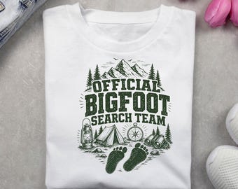 Official Bigfoot Search Team PNG, Sasquatch Camping Shirt Design, Cryptid Hunter Graphic