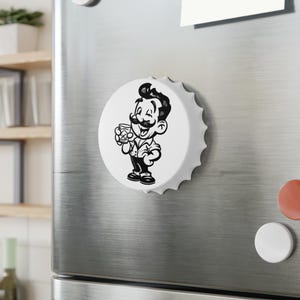 Vintage Style Bottle Opener with Cheerful Character, Perfect for Parties, Groomsmen Gift, Home Bar Accessory, Retro Kitchen Decor