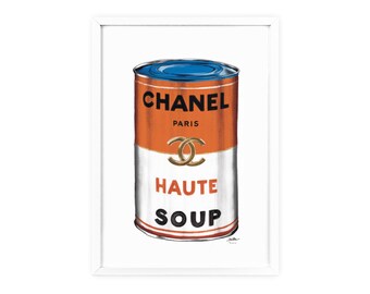 Parodia de marca de lujo - Arte de alta sopa de elección de la moda - Decoración elegante de la pared de la cocina