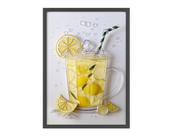 Refreshing Lemonade Wall Art Vibrant Kitchen Canvas Print Perfect for Summer Decor