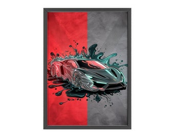 Dynamic Sports Car Wall Art  Modern Automotive Canvas Print in Vivid Colors for Auto Enthusiasts