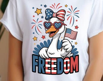 Patriotic Goose PNG: 4th of July Sublimation Design (Digital Download, 4000x4000 px)