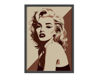 Vintage Hollywood Icon Wall Art - Classic Celebrity Portrait in Sepia Tones for Elegant Home Decor