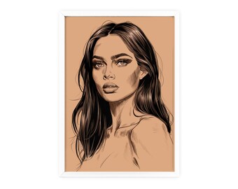 Classic Beauty Portrait Canvas Timeless Woman Art Print for Sophisticated Home Decor