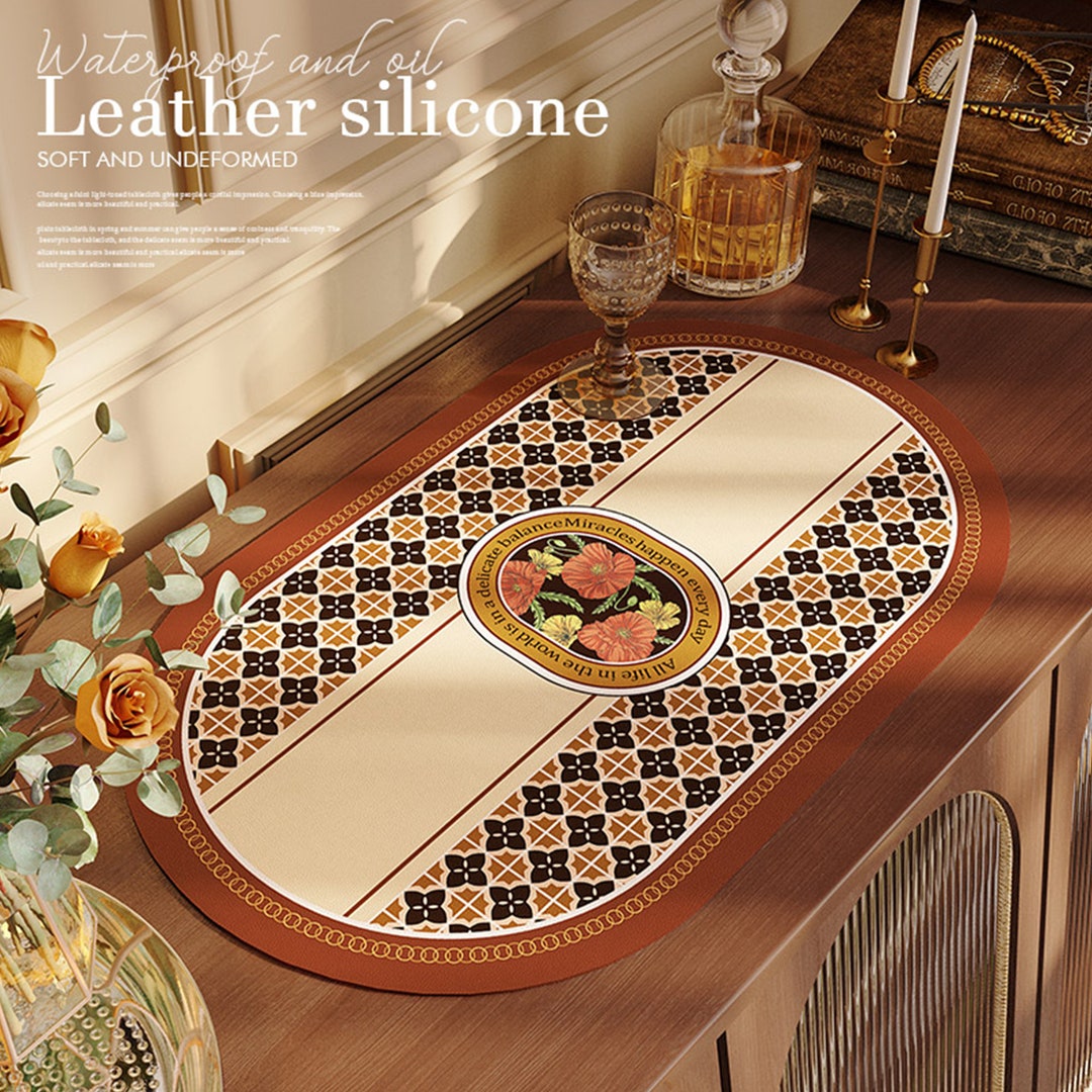 Vintage Dining Mat Oval Dining Table Waterproof Oil Etsy