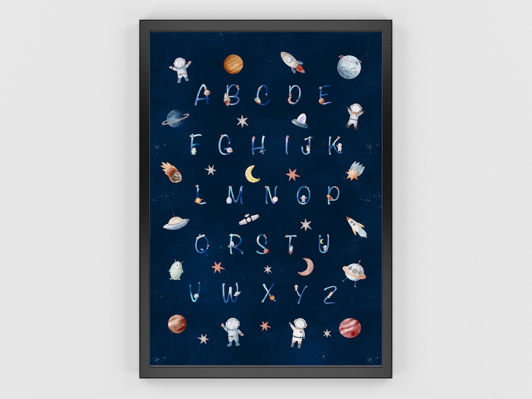 Printable Outer Space Alphabet Space ABC for Blue Nursery Etsy