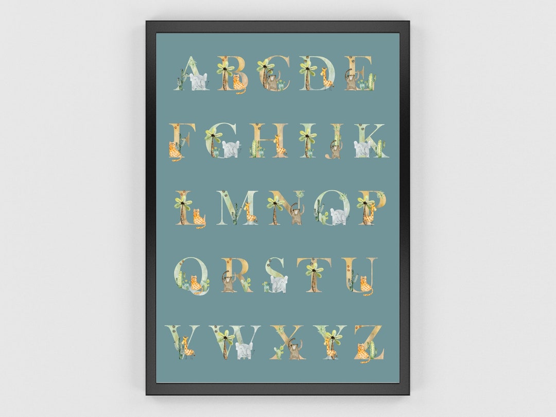 Printable Jungle Animal Alphabet Jungle ABC for Nursery - Etsy