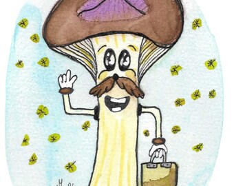 Herald of Winter- Hygrophorus hypothejus, illustration, PNG