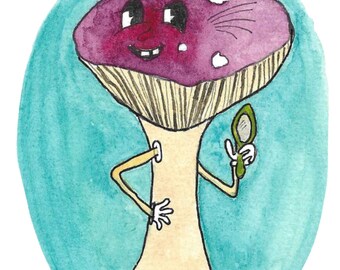 Stinky russula- Russula graveolens , mushrooms illustrations, PNG file
