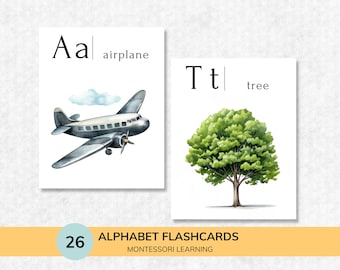 Printable Montessori Alphabet Flashcards: ABC Learning Activities (Digital Download)