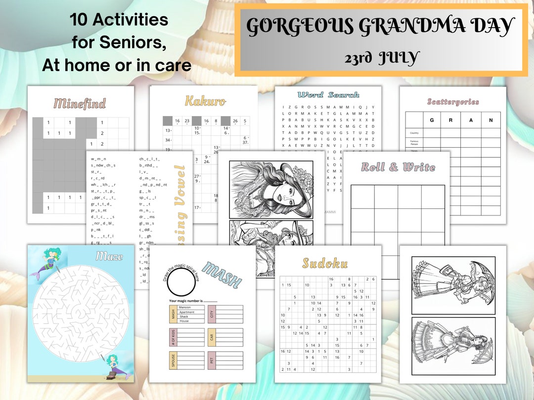 Dementia Activites and Games for Seniors of Different Abilities. Old ...