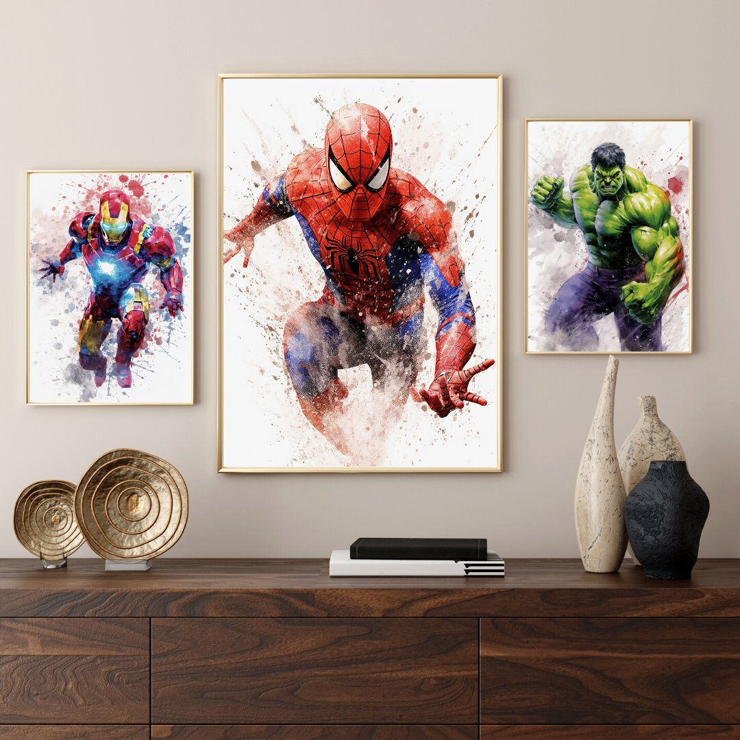 Spiderman Printable Wall Art Spiderman Poster Avengers Wall Art Avenger ...