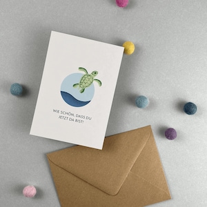 Postkarten-Set mit Umschlag und Sticker | Karte zur Geburt | DIN A6 | Glückwünsche zur Geburt | Recyclingpapier, umweltfreundlich gedruckt
