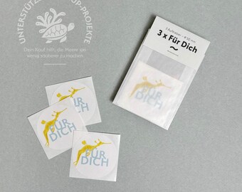 Set de 3 pegatinas "Para Ti" para regalos o cartas, etiquetas respetuosas con el medio ambiente hechas de papel reciclado, con o sin bolsas de regalo