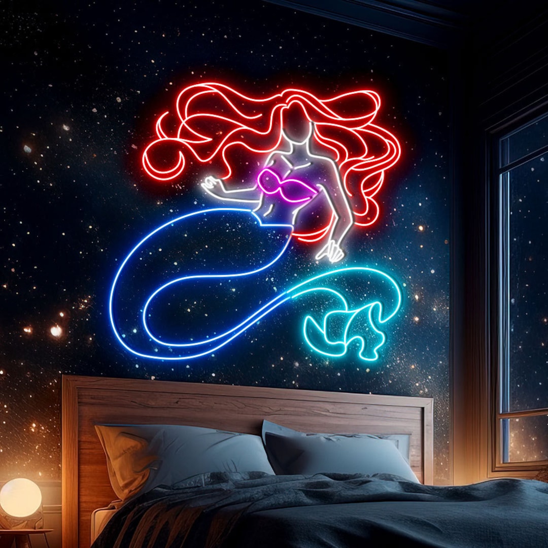 Mermaid Custom Neon Sign Mermaid Wall Art Neon Led Sign - Etsy