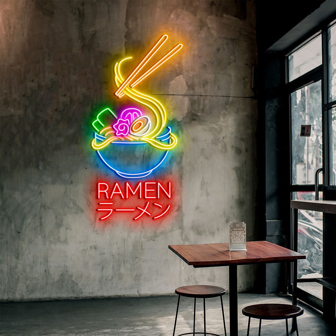 Ramen Custom Neon Sign Japanese Noodle Wall Art Neon Led - Etsy