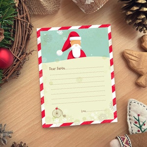 Letter to Santa printable, Dear Santa, kids christmas wish list, santa mail, instant download, christmas printable for kids