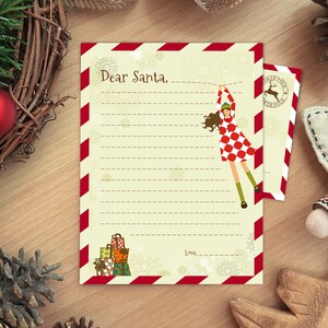 Carta ao Papai Noel para imprimir, Querido Papai Noel, lista de desejos de natal para crianças, correio do Papai Noel, download instantâneo, natal para imprimir para crianças