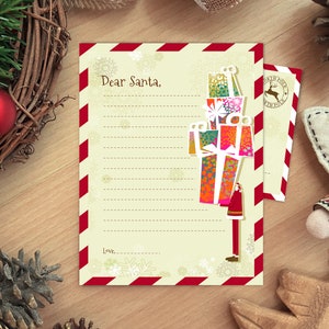 Carta ao Papai Noel para imprimir, Querido Papai Noel, lista de desejos de natal para crianças, correio do Papai Noel, download instantâneo, natal para imprimir para crianças