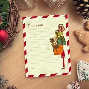 Letter to Santa printable, Dear Santa, kids christmas wish list, santa mail, instant download, christmas printable for kids