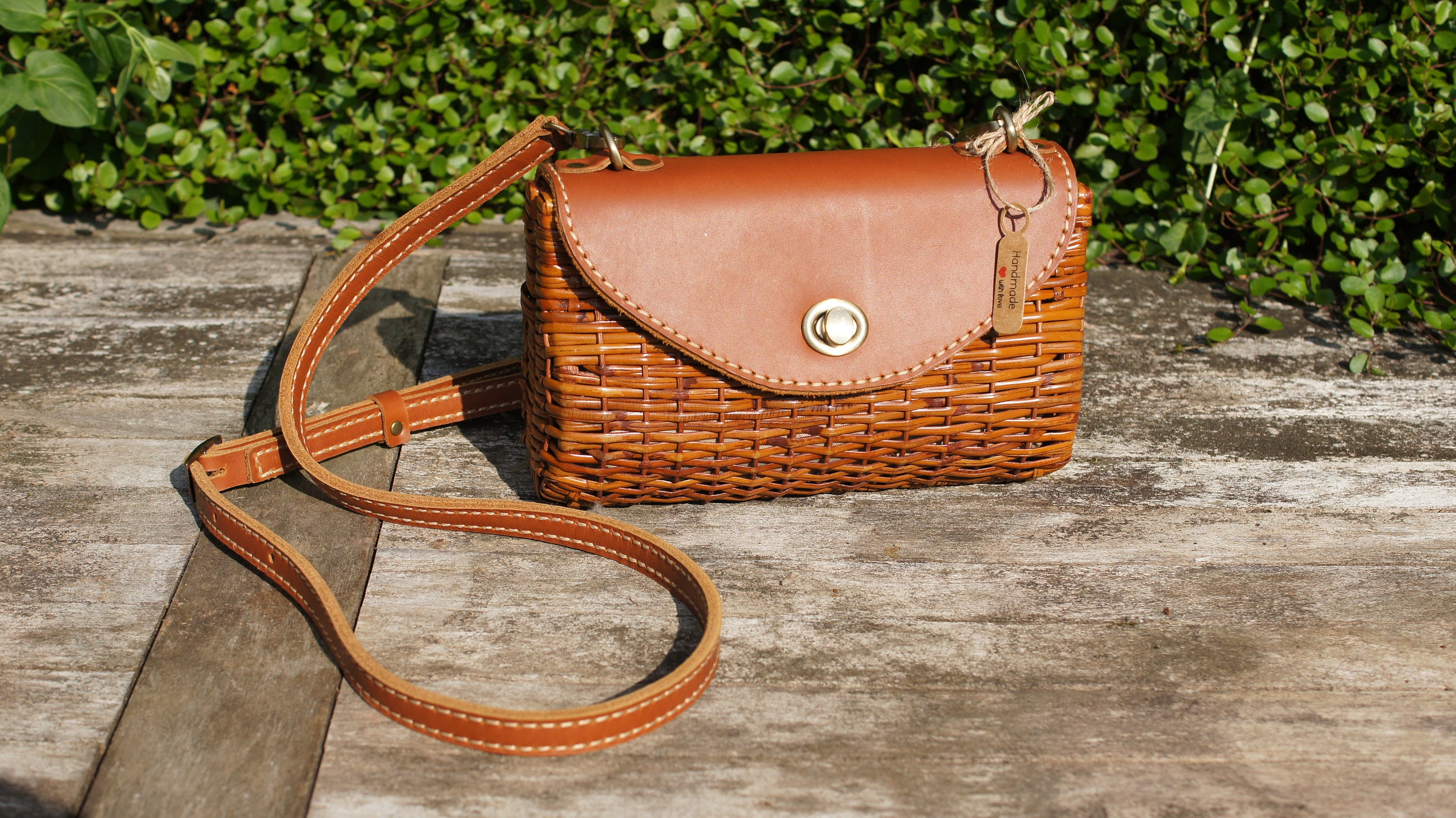 Sac à Main Rotin Indonésien Fait Main - Bali, Ethnique, Crossbody, Végétalien