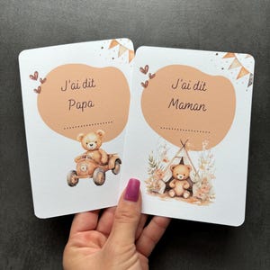 Cartes Premières fois bébé thème Oursons