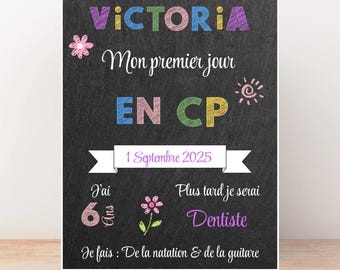 affiche rentrée scolaire style ardoise